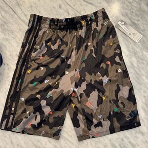 Adidas Multicolor Camo Boys Athletic Shorts Large 14/16